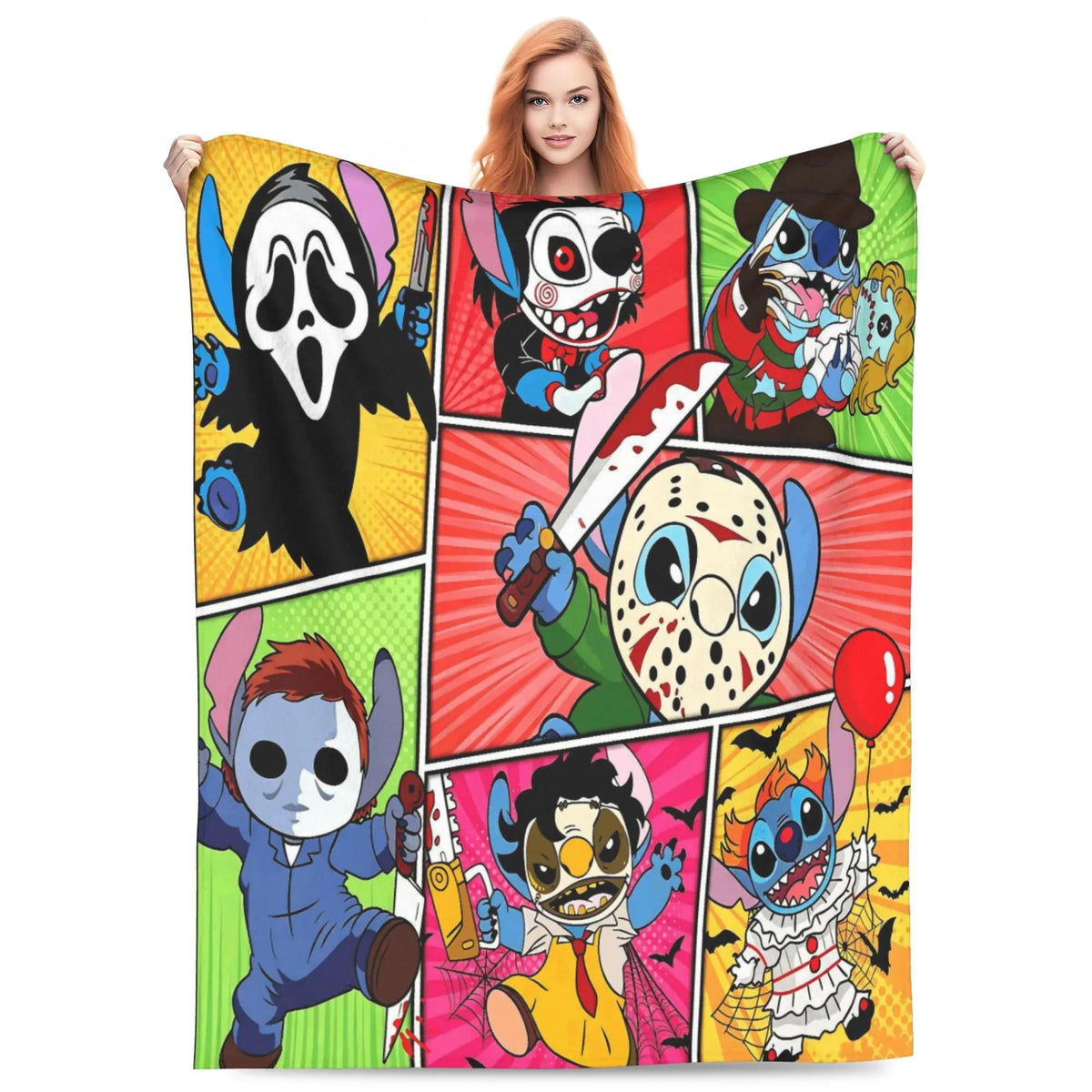 Halloween Horror Cartoon Blanket – Cozy Spooky Throw for Home & Gifts
