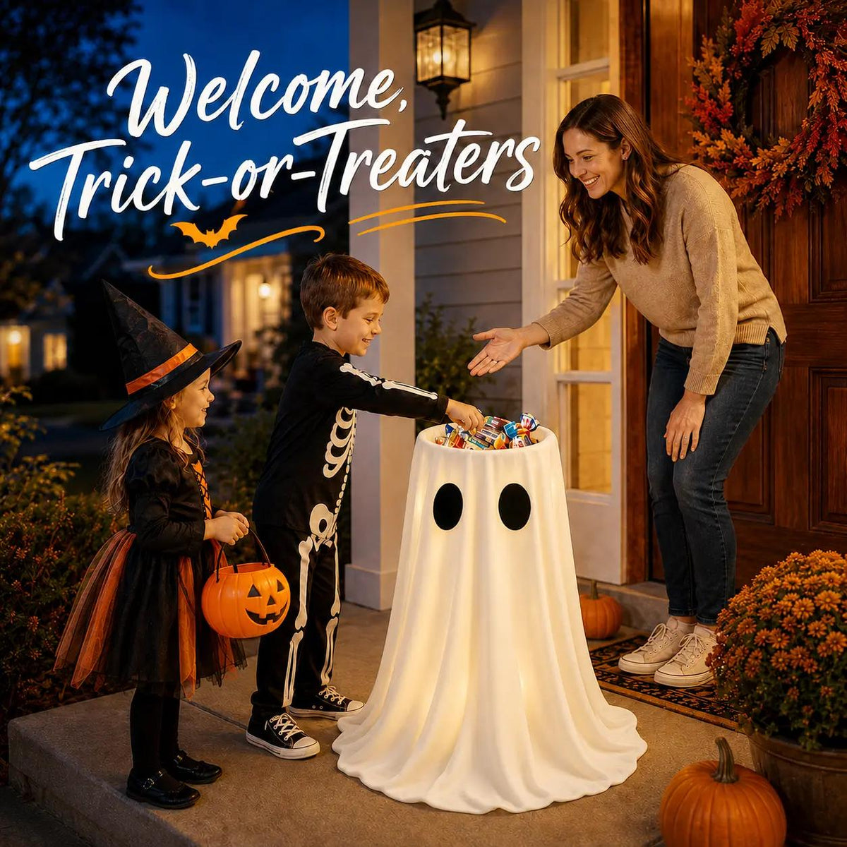 Glowing White Ghost Halloween Decoration