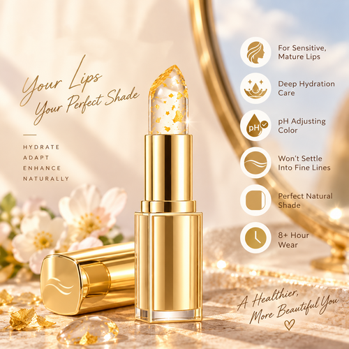 TrueTone pH Adjusting Lipstick with Gold Flakes
