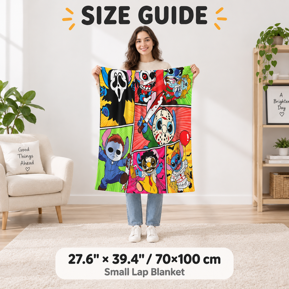 Halloween Horror Cartoon Blanket – Cozy Spooky Throw for Home & Gifts