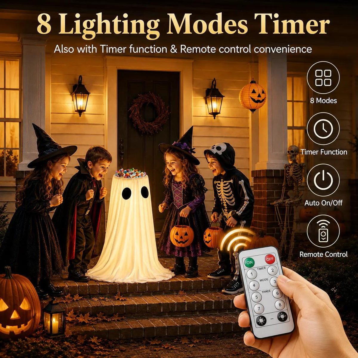 Glowing White Ghost Halloween Decoration