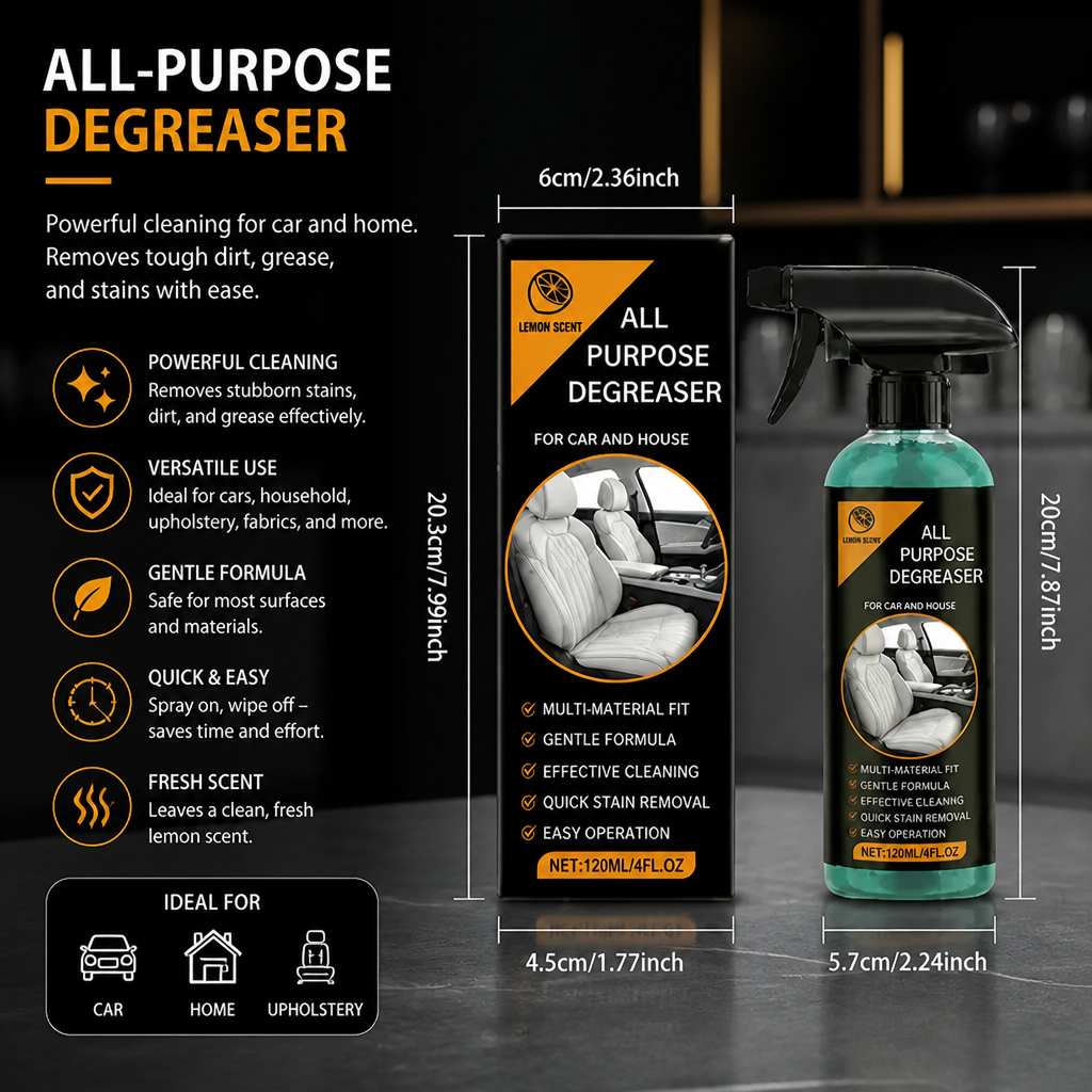 Multi-Purpose Car Cleaning Spray – Heavy-Duty Stain Remover & Ultimate Solution for Deep Cleaning Stubborn Dirt