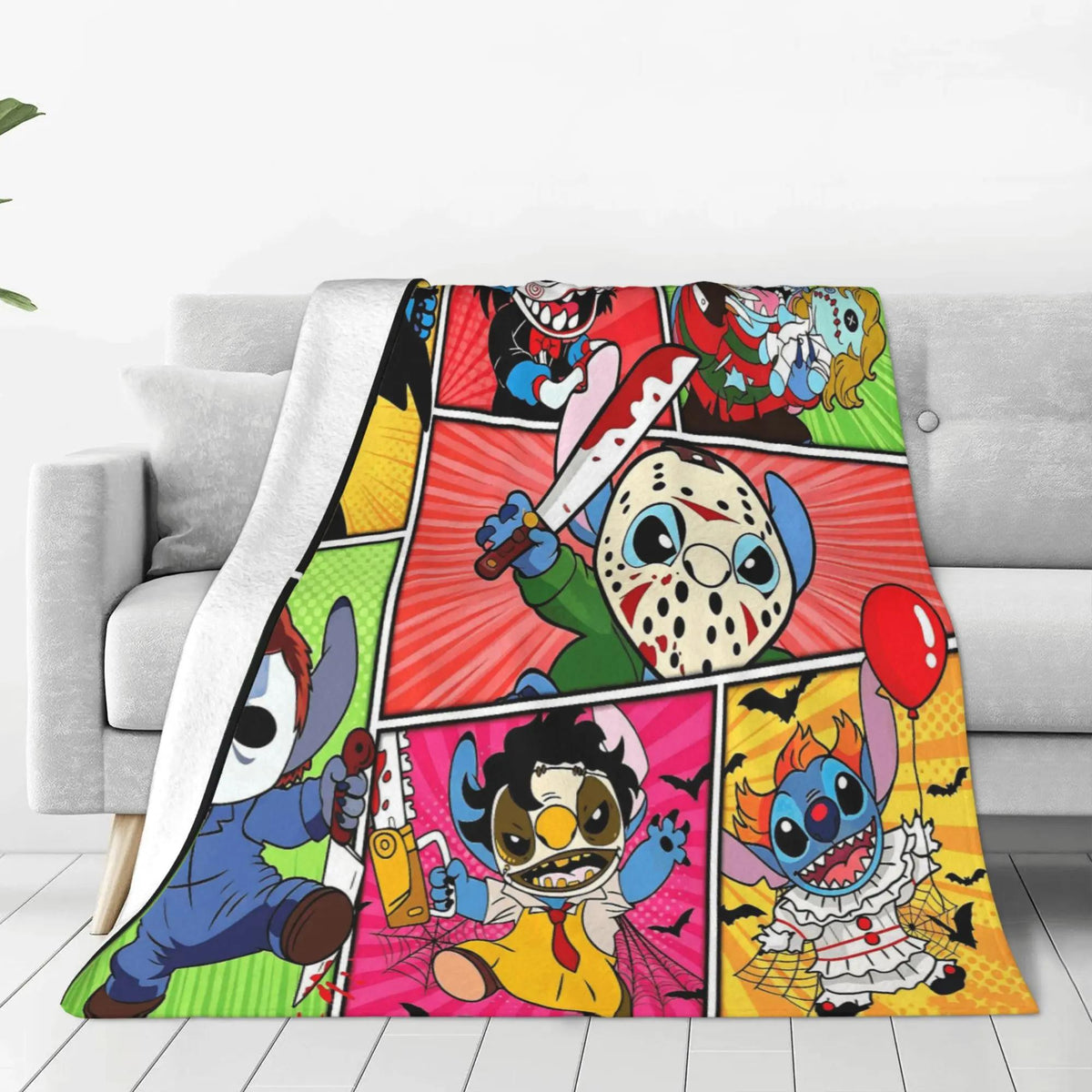 Halloween Horror Cartoon Blanket – Cozy Spooky Throw for Home & Gifts