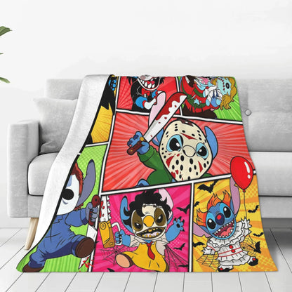 Halloween Horror Cartoon Blanket – Cozy Spooky Throw for Home & Gifts