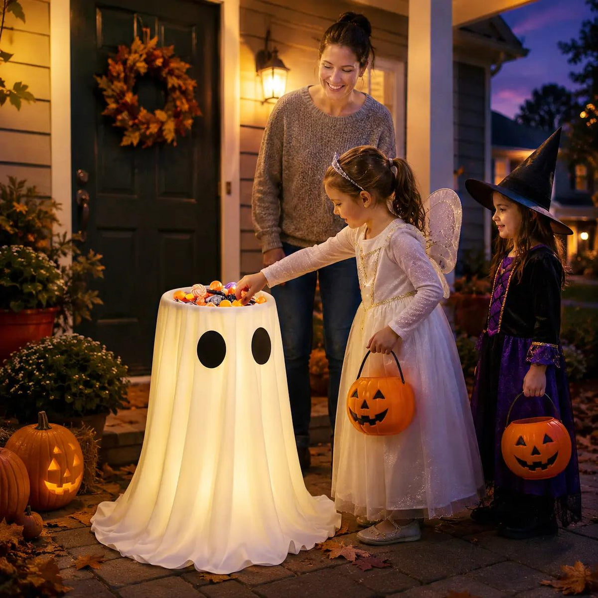 Glowing White Ghost Halloween Decoration